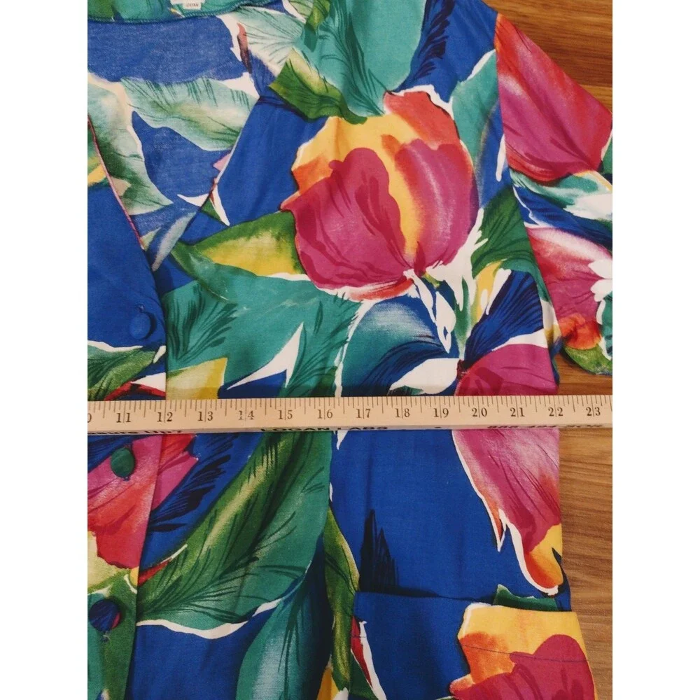 Floral Jacket Ms. Russ Womens Cardigan Vintage 20W Colorful